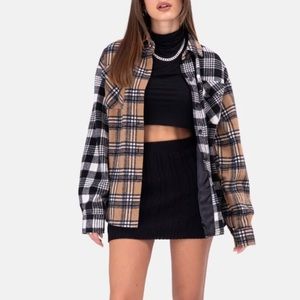 Adika Color-Block Plaid Jacket